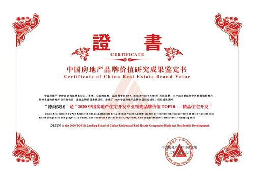 德商集團(tuán)｜立足產(chǎn)品力，榮獲“2020中國(guó)房地產(chǎn)系列項(xiàng)目品牌價(jià)值TOP10”